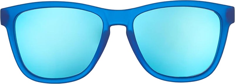 Goodr Falkor's Fever Dream Polarized Sunglasses, Medium Sized (OG), Dark Blue Translucent Frame with Light Blue Mirrored Reflective Lenses, UV400 Protection, No Slip, No Bounce - Image 2